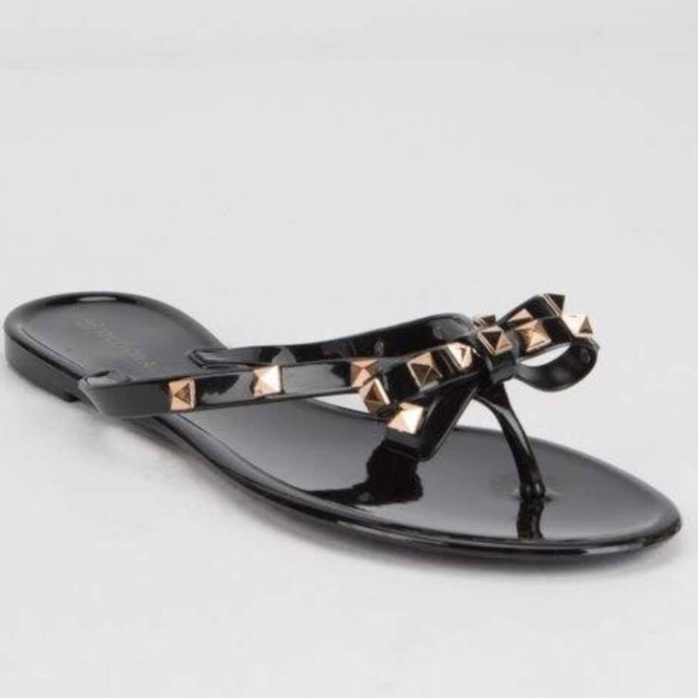 Jelly Bow Black Women Sandals